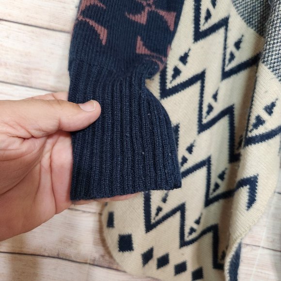 Anthropologie Srod Butterflies Aztec Print Waterfall Knit Open Cardigan Small - Picture 5 of 13